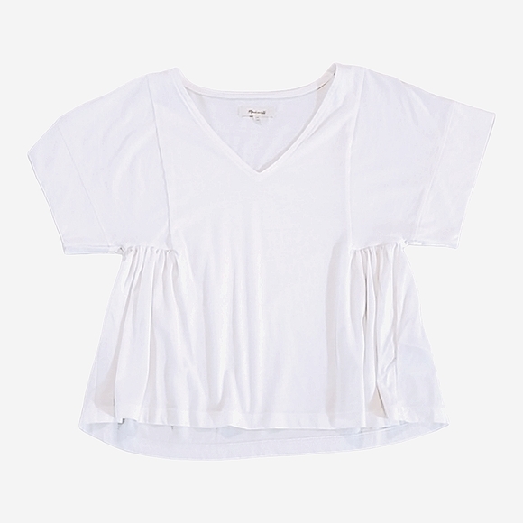 Madewell Flutter sleeve supima cotton ivory top size XS - Picture 2 of 5